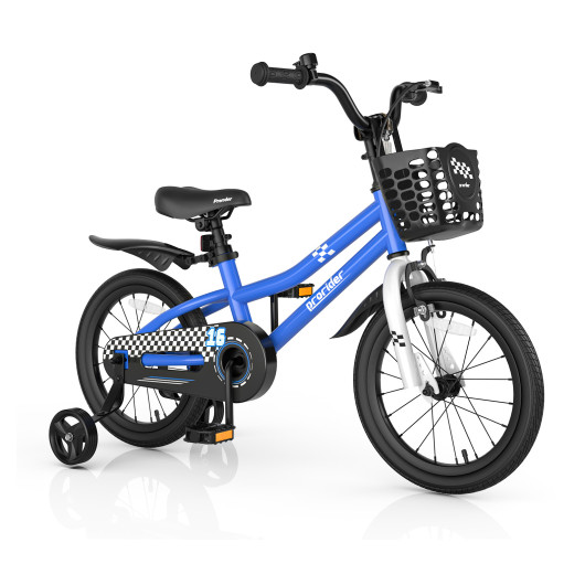 16 Inch Kid's Bike with Removable Training Wheels-Navy - Image 4