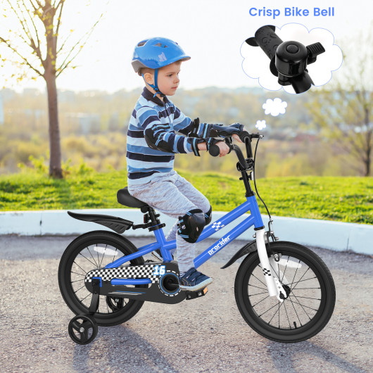 16 Inch Kid's Bike with Removable Training Wheels-Navy - Image 3
