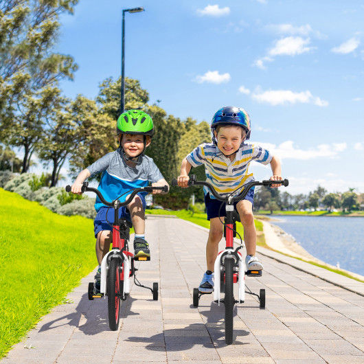 16 Inch Kid's Bike with Removable Training Wheels-Red - Image 5
