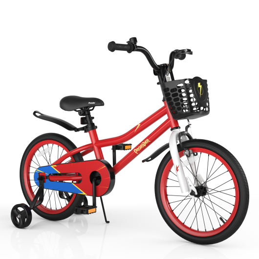 18 Feet Kid's Bike with Removable Training Wheels-Red - Image 2
