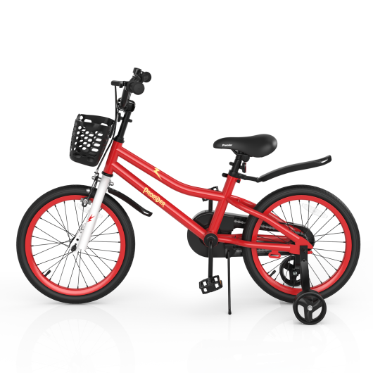 18 Feet Kid's Bike with Removable Training Wheels-Red - Image 3
