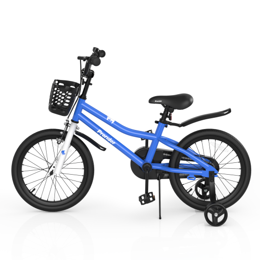 18 Feet Kid's Bike with Removable Training Wheels-Blue - Image 4