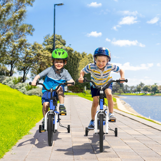 18 Feet Kid's Bike with Removable Training Wheels-Blue - Image 5