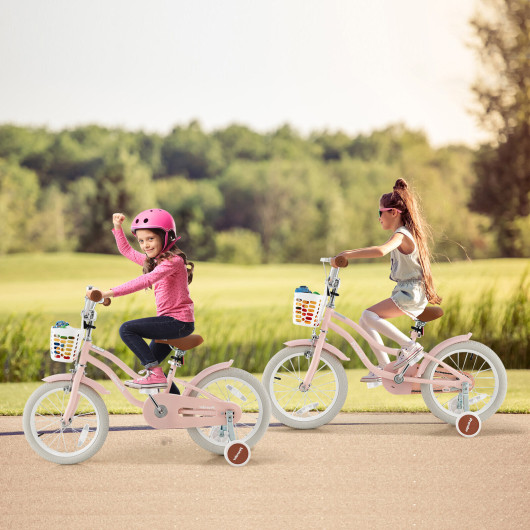 Children Bicycle with Front Handbrake and Rear Coaster Brake-Pink - Image 2