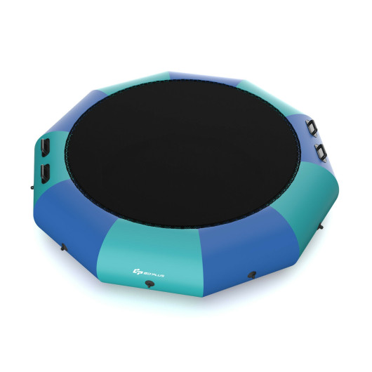 12 Feet Inflatable Splash Padded Water Bouncer Trampoline-Blue - Image 2