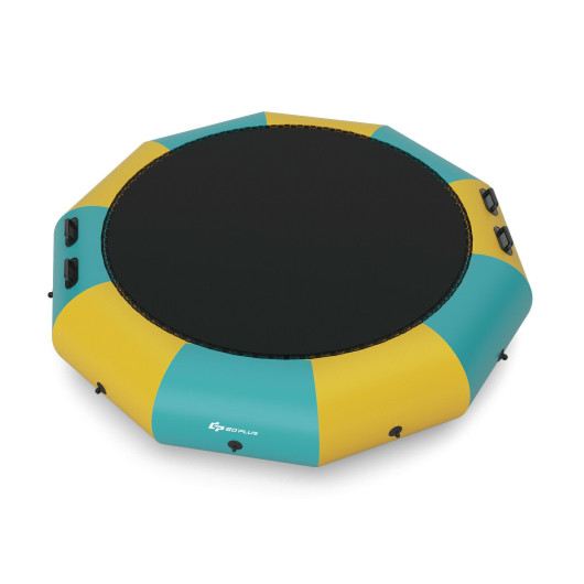 12 Feet Inflatable Splash Padded Water Bouncer Trampoline-Yellow - Image 6