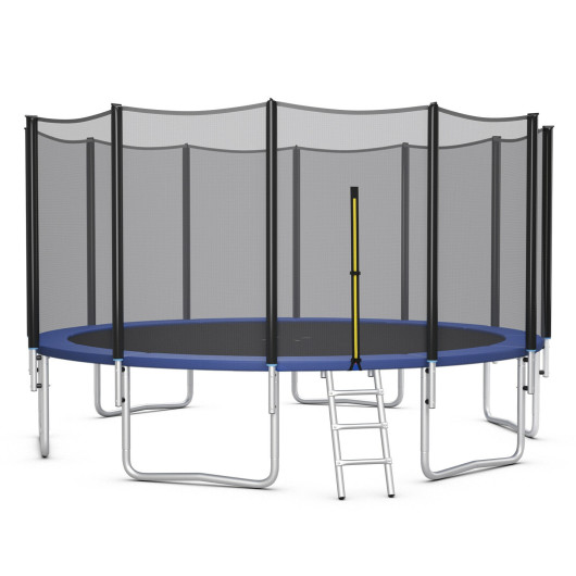 8-10-12-14-15-16 Feet Outdoor Trampoline Bounce Combo with Safety Closure Net Ladder-8 ft