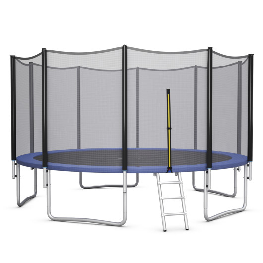 8-10-12-14-15-16 Feet Outdoor Trampoline Bounce Combo with Safety Closure Net Ladder-16 ft