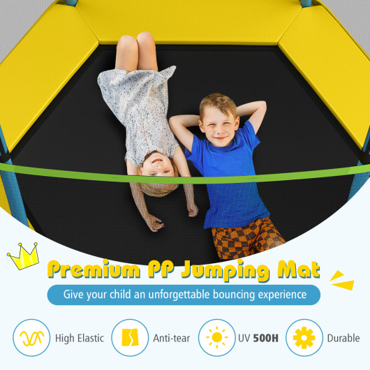 7 Feet Kids Recreational Bounce Jumper Trampoline-Yellow - Image 6
