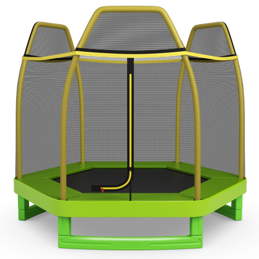 7 Feet Kids Recreational Bounce Jumper Trampoline-Green - Image 2