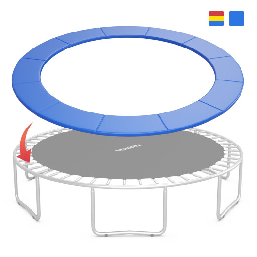 14 Feet Waterproof and Tear-Resistant Universal Trampoline Safety Pad Spring Cover-Navy - Image 4
