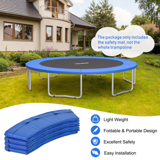 14 Feet Waterproof and Tear-Resistant Universal Trampoline Safety Pad Spring Cover-Navy - Image 6