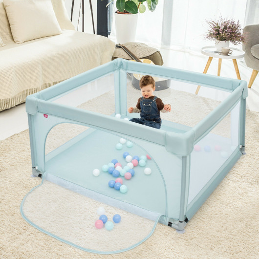Large Safety Play Center Yard with 50 Balls for Baby Infant-Blue - Image 4