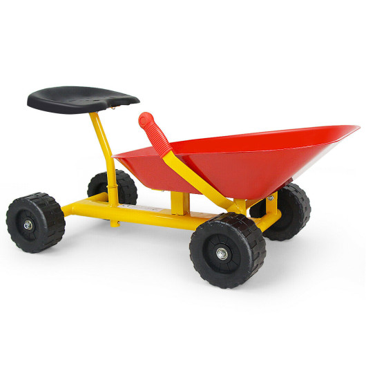 8" Heavy Duty Kids Ride-on Sand Dumper w- 4 Wheels-Red