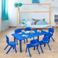 6-pack Kids Plastic Stackable Classroom Chairs-Blue - Image 2