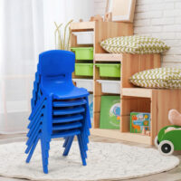 6-pack Kids Plastic Stackable Classroom Chairs-Blue - Image 6