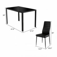 5 Pieces Metal Frame and Glass Tabletop Dining Set - Image 5