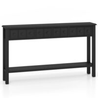 60 Inch Long Sofa Table with 4 Drawers and Open Shelf for Living Room-Espresso - Image 5
