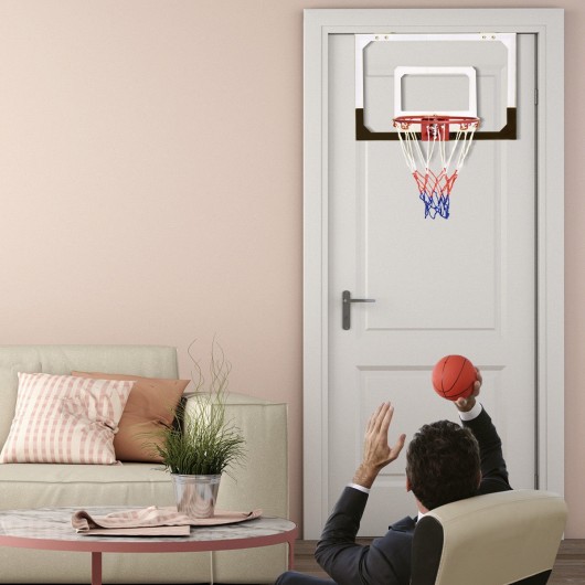 Over-The-Door Mini Basketball Hoop Includes Basketball and 2 Nets - Image 4