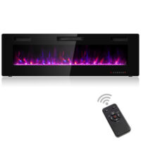 60 Inch Ultra Thin Electric Fireplace with 2 Heat Settings - Image 2