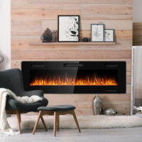 60 Inch Ultra Thin Electric Fireplace with 2 Heat Settings - Image 3