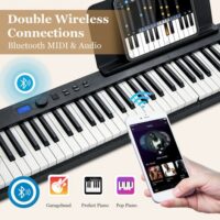 88-Key Foldable Digital Piano with MIDI and Wireless BT-Black - Image 5