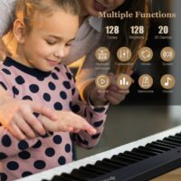 88-Key Foldable Digital Piano with MIDI and Wireless BT-Black - Image 3