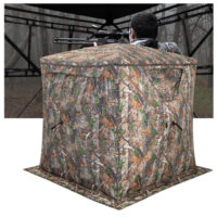 2-3 Person Hunting Blind Portable Pop Up Ground Tent with Carry Bag and Storage Pocket - Image 2