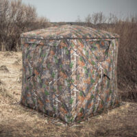2-3 Person Hunting Blind Portable Pop Up Ground Tent with Carry Bag and Storage Pocket - Image 5