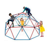10 Feet Dome Climber with Swing and 800 Lbs Load Capacity-Red - Image 4