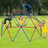 10 Feet Dome Climber with Swing and 800 Lbs Load Capacity-Red - Image 5