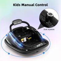 12V Kids Bumper Car Ride on Toy with Remote Control and 360 Degree Spin Rotation-Black - Image 5