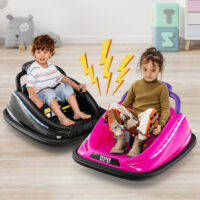 12V Kids Bumper Car Ride on Toy with Remote Control and 360 Degree Spin Rotation-Black - Image 6