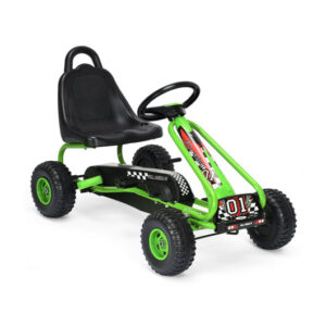 4 Wheel Pedal Powered Ride On with Adjustable Seat-Green