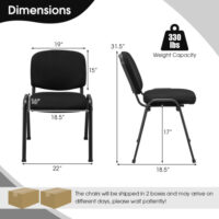 Office Chair with Metal Frame and Padded Cushions for Conference Room-Set of 2 - Image 5