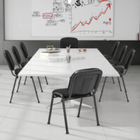 Office Chair with Metal Frame and Padded Cushions for Conference Room-Set of 2 - Image 6