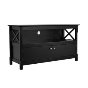 44 Inch Wooden Storage Cabinet TV Stand-Black