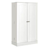 17-Tier Kitchen Pantry Cabinet with 2 Doors and 6 Adjustable Shelves-White - Image 2