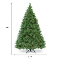 6 Feet Pre-Lit PVC Artificial Carolina Pine Tree with LED Lights - Image 2