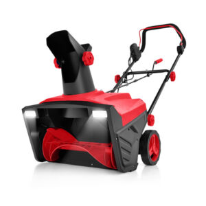 20 Inch 120V 15Amp Electric Snow Thrower with 180 Rotatable Chute-Red