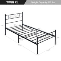 Twin XL Metal Bed Frame with Heart-shaped Headboard - Image 2