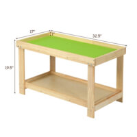 Solid Multifunctional Wood Kids Activity Play Table-Natural - Image 2