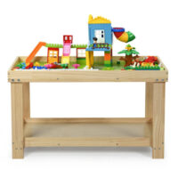 Solid Multifunctional Wood Kids Activity Play Table-Natural - Image 3